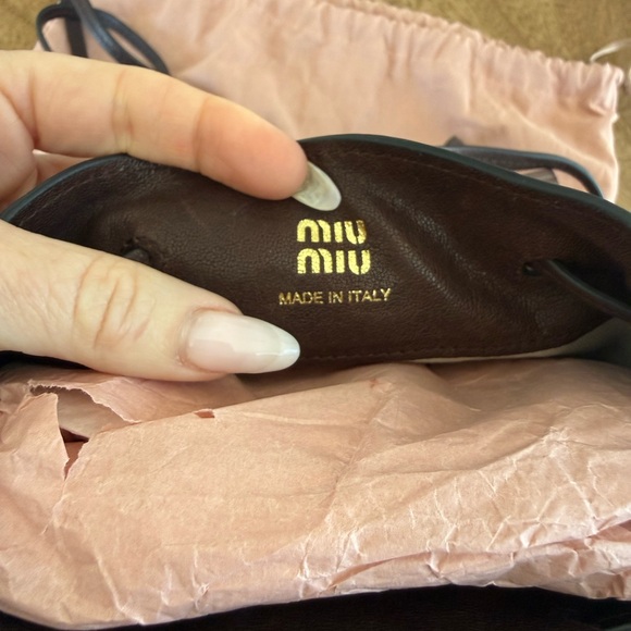 Miu Miu Dark Brown Leather Messenger Bag - Picture 3 of 5